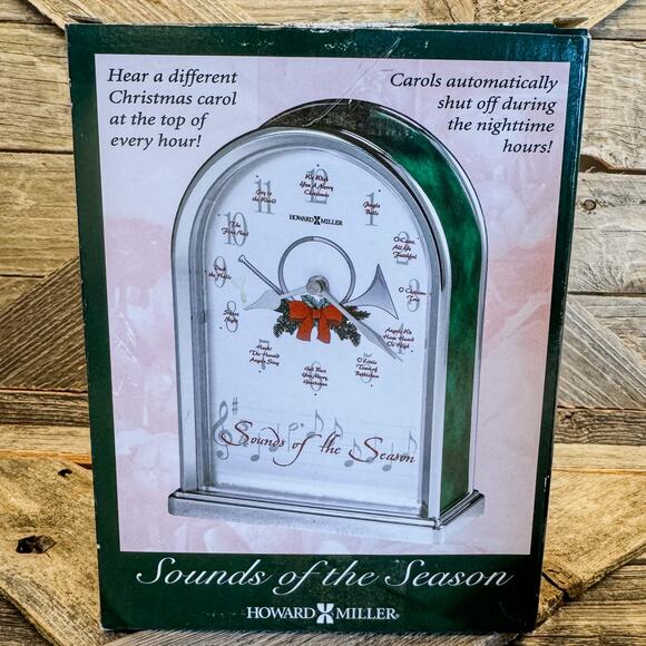 Sounds of the Season Musical Tabletop Clock by Howard Miller, Model 645-687 - Picture 4 of 14